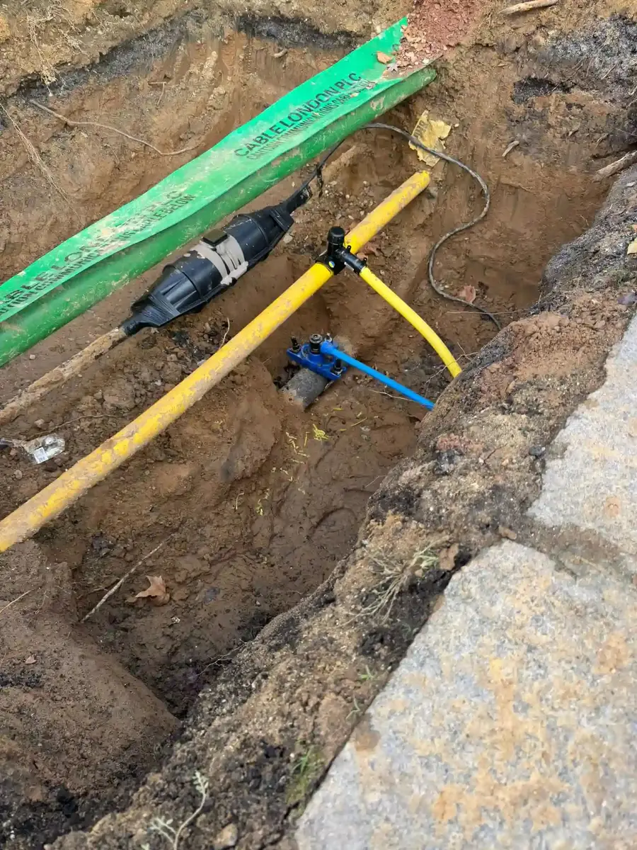 Multi-utility ducting laid in a shared trench on a development site